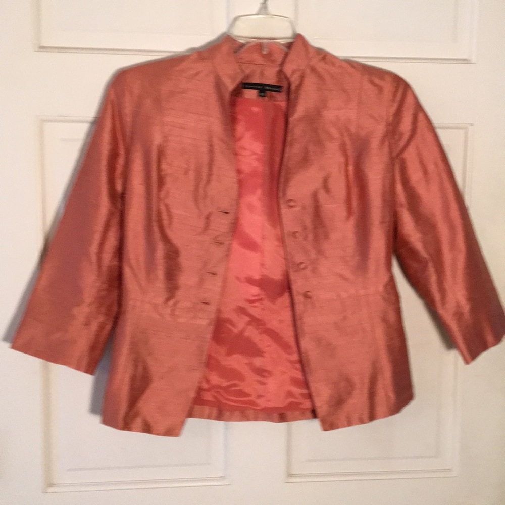 Apricot Raw Silk Jacket Size 6